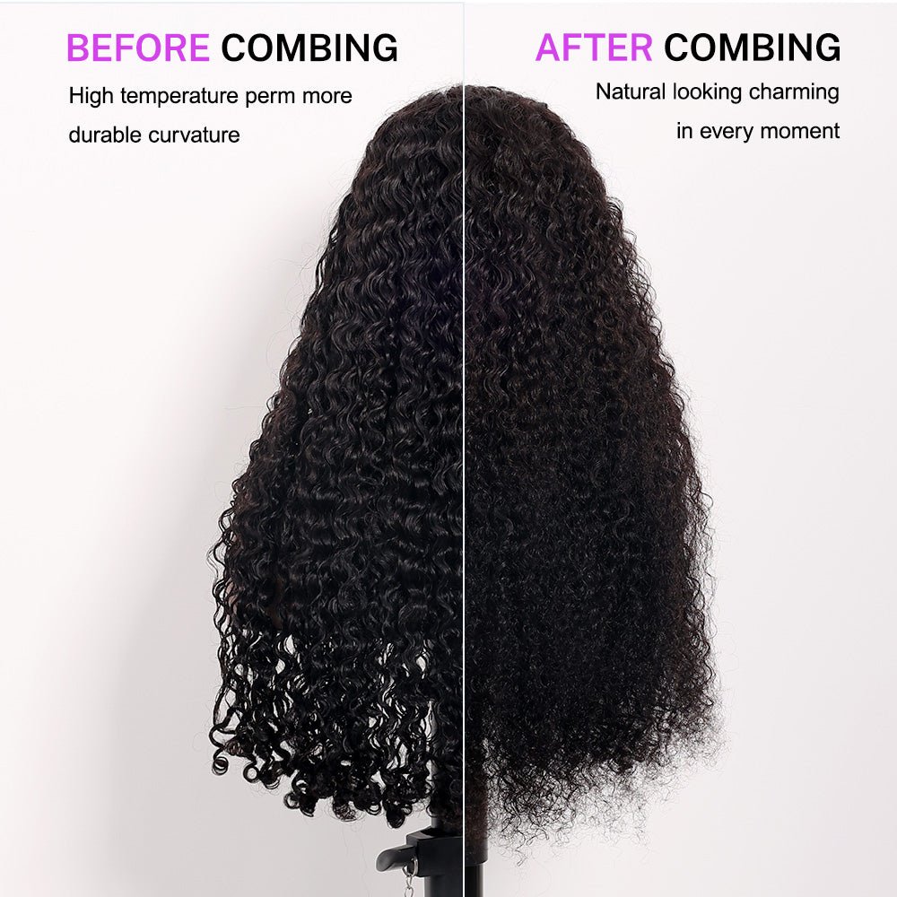 Black Beauty Hair 13X4  transparent lace  Raw Hair SDD 350% Density Funmi Wig Romance Curl Natural