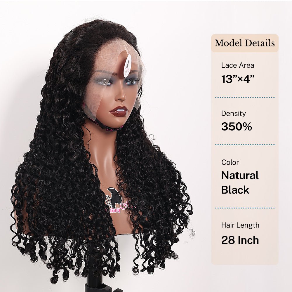 Black Beauty Hair 13X4  transparent lace  Raw Hair SDD 350% Density Funmi Wig Romance Curl Natural