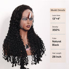 Black Beauty Hair 13X4  transparent lace  Raw Hair SDD 350% Density Funmi Wig Romance Curl Natural