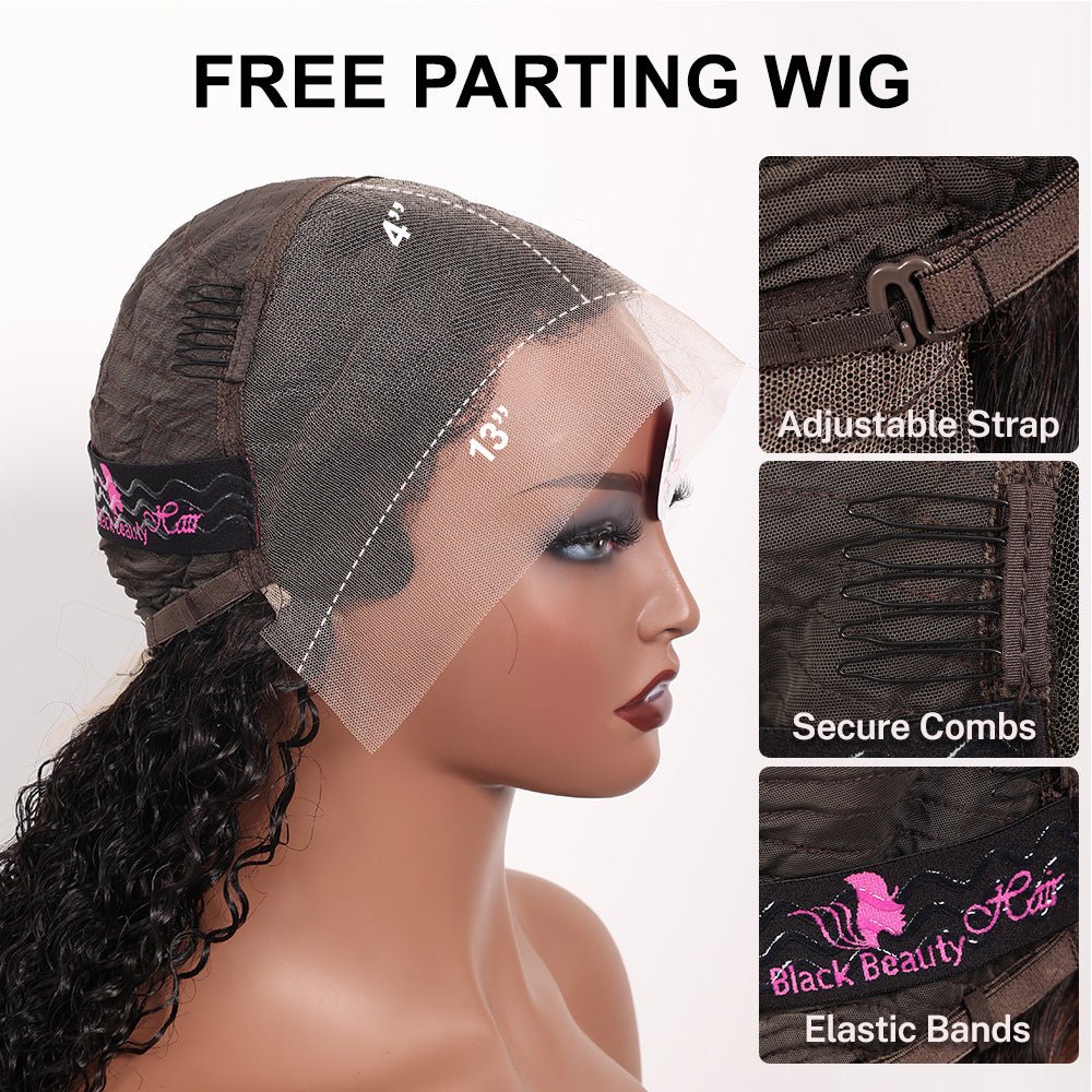 Black Beauty Hair 13X4  transparent lace  Raw Hair SDD 350% Density Funmi Wig Romance Curl Natural