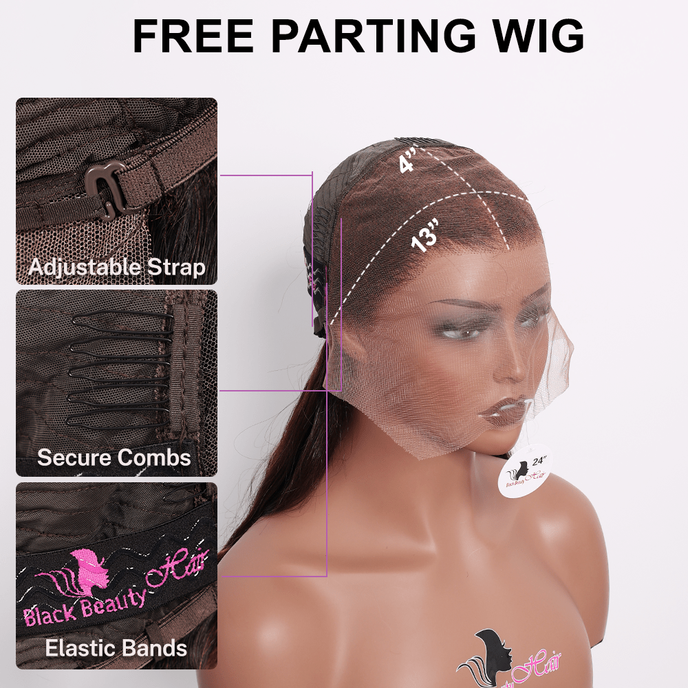 Black Beauty Hair 13X4 Vietnam Raw Hair Wig Baba Curl Wavy T2/4 color