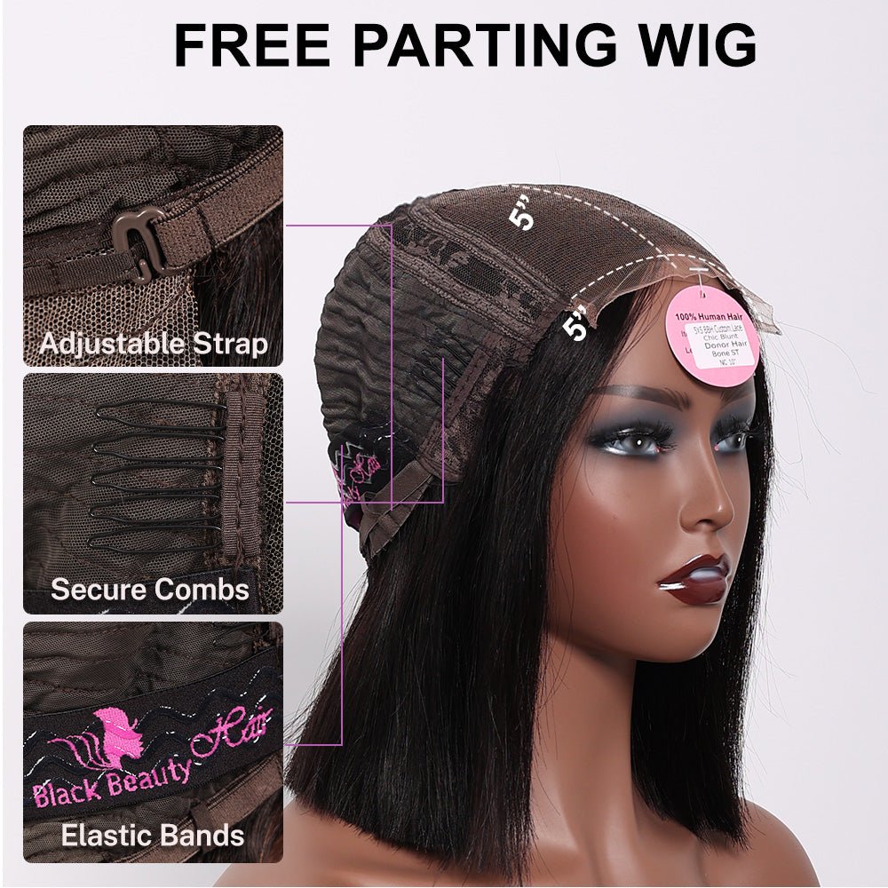 Black Beauty Hair 5x5 BBH lace closure Vietnamraw hair SDD donor straight Wig