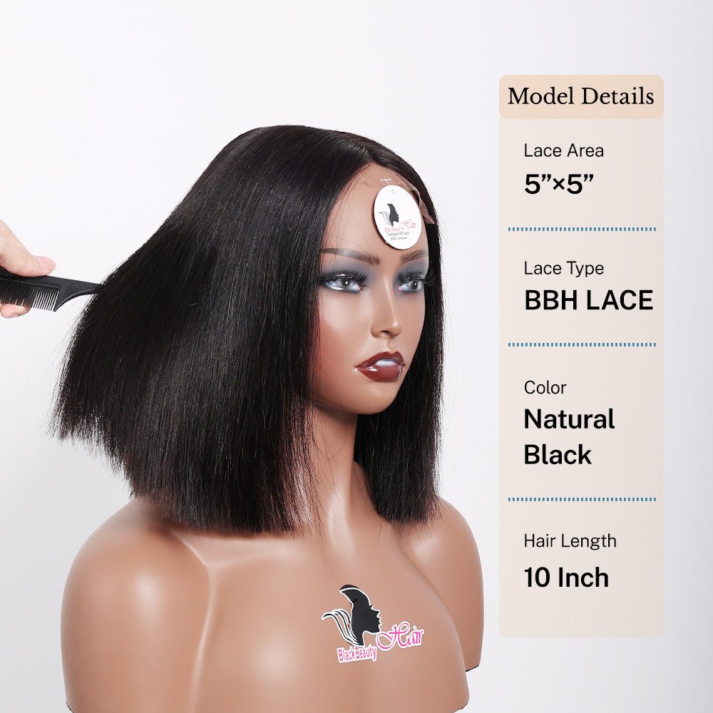 Black Beauty Hair 5x5 BBH lace closure Vietnamraw hair SDD donor straight Wig