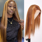 BlackBeautyHair 13X4 DD Highlight Wigs Colored Straight Lace Front Wig