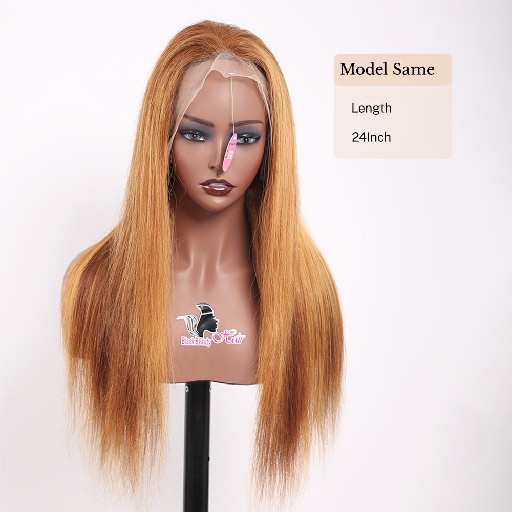BlackBeautyHair 13X4 DD Highlight Wigs Colored Straight Lace Front Wig