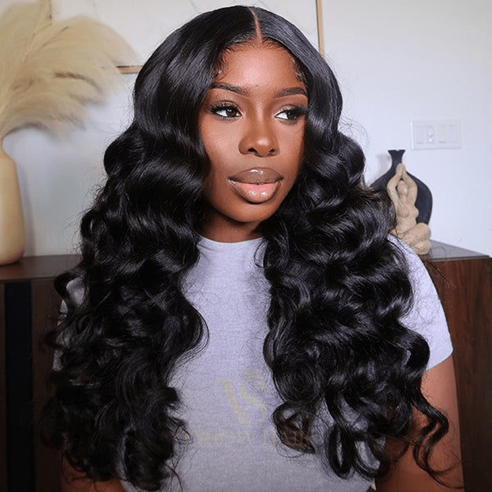 BlackBeautyHair 5×5 BBH lace closure Vietnam raw SDD 350% denisty loose deep wave funmi wig natural black