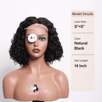 BlackBeautyHair 5×5 BBH lace closure Vietnam raw SDD 450% denisty Elan curl wig natural black