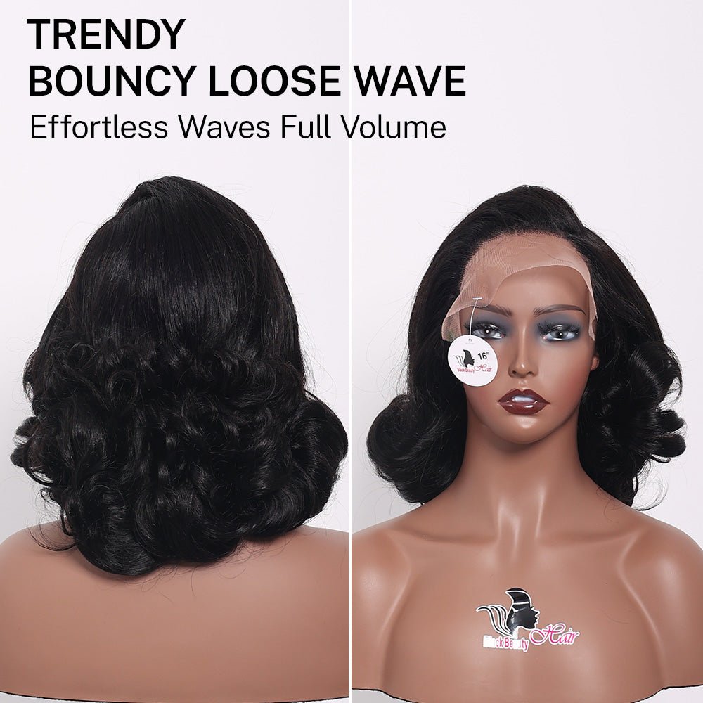 BlackBeautyHair 5X7 BOUNCY LOOSE WAVEEffortless Waves Full Volume Vague Luxe One Donor Vietnam Raw Hair SDD 450% Density Natural wig