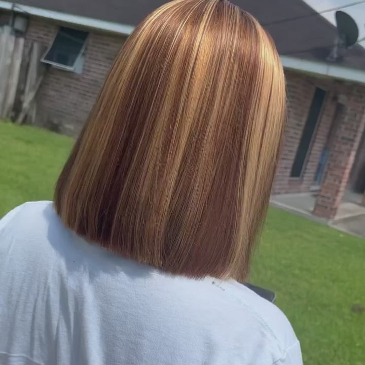 BlackBeautyHair 13X4 DD Highlight Wigs Colored Straight Lace Front Wig