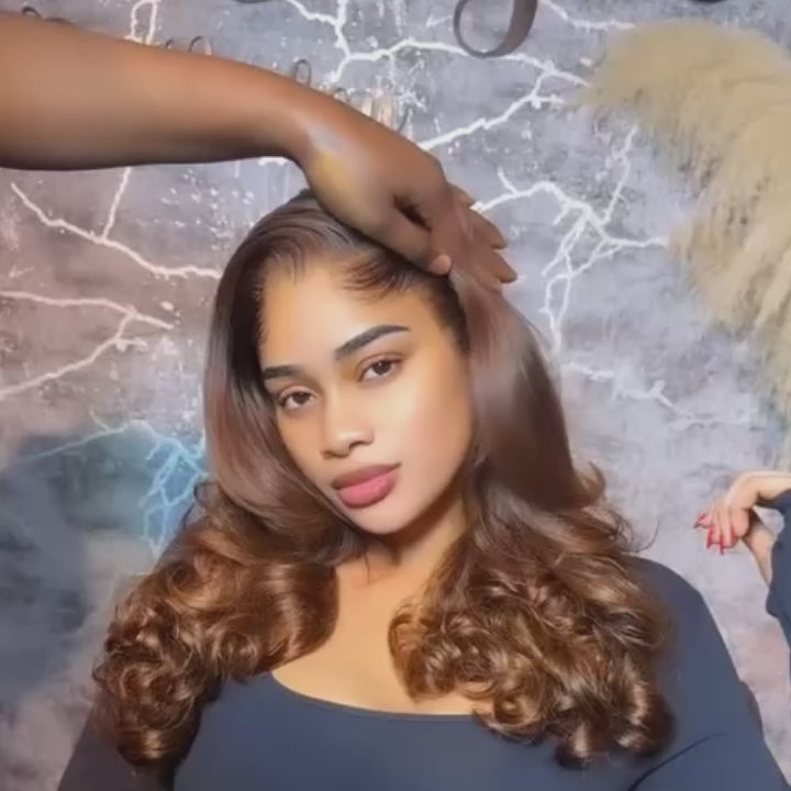 Black Beauty Hair 13X4 Vietnam Raw Hair Wig Baba Curl Wavy T2/4 color